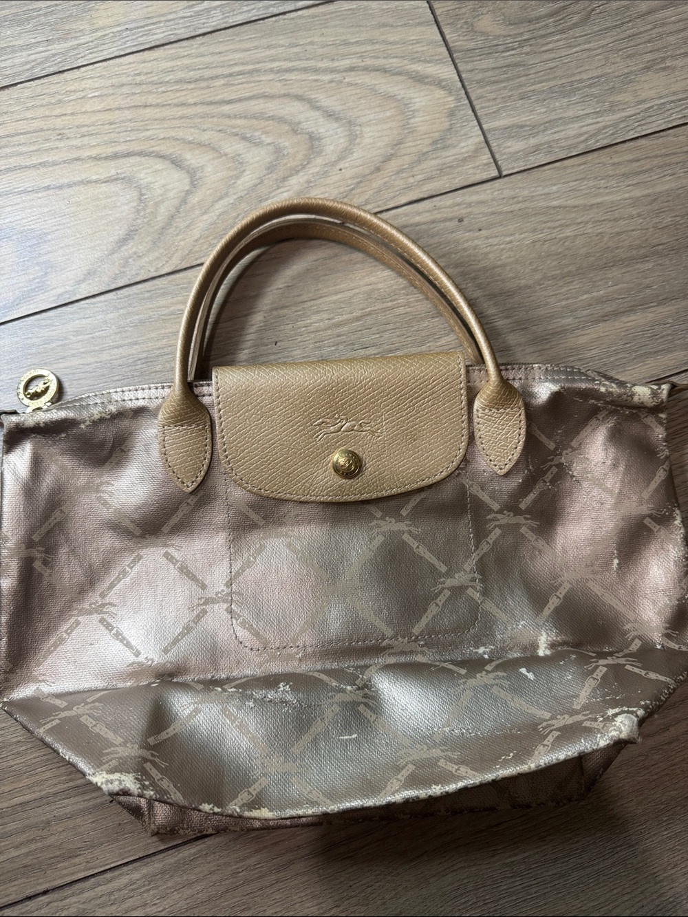 Longchamp Small Metallic Tote Bag